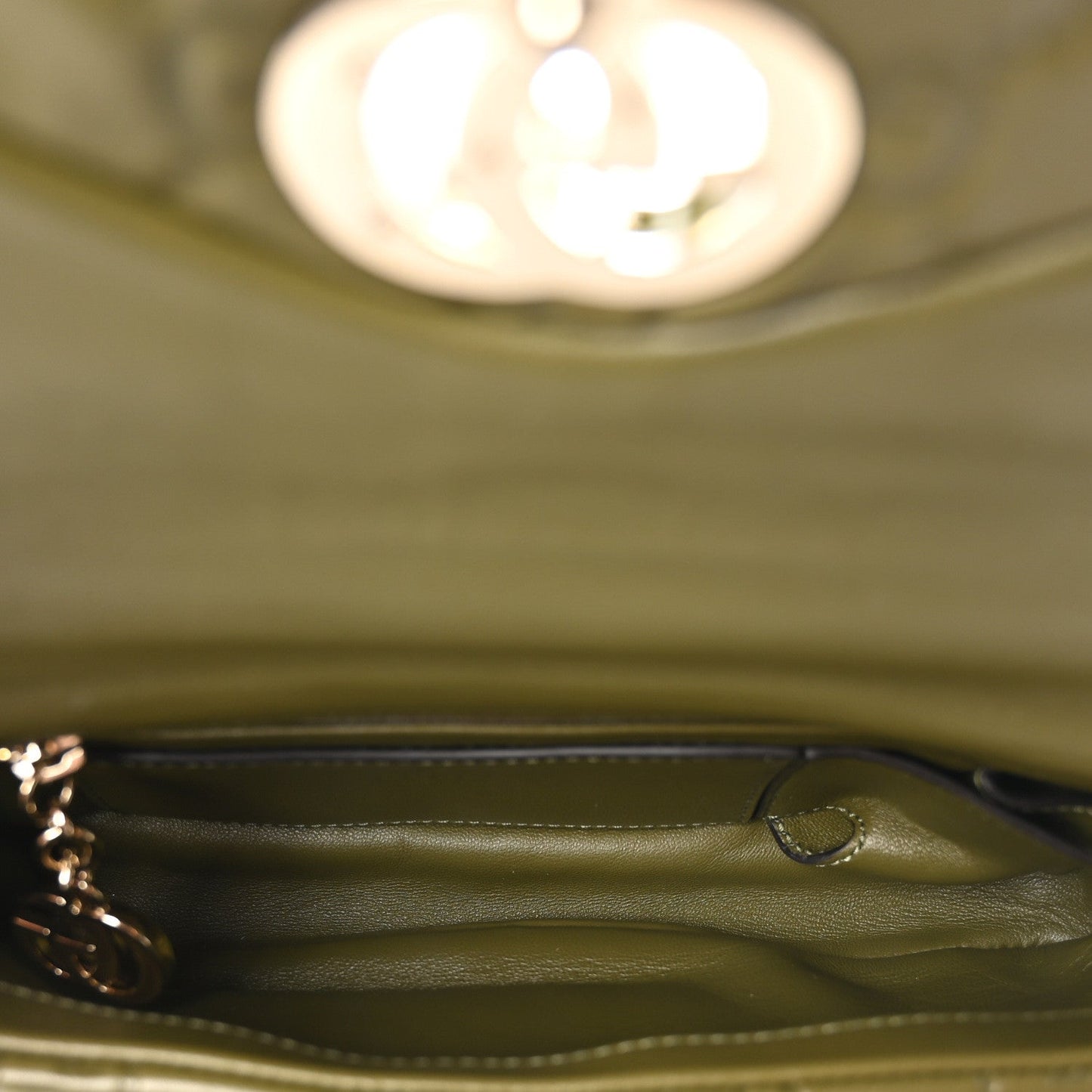 Lambskin Embossed Mini GG Milano Top Handle Shoulder Bag Green
