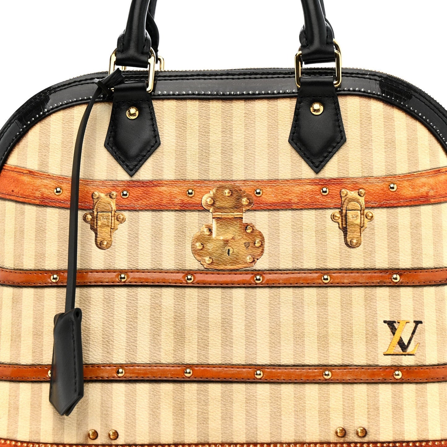 Transformed Canvas Patent Time Trunk Alma PM Beige