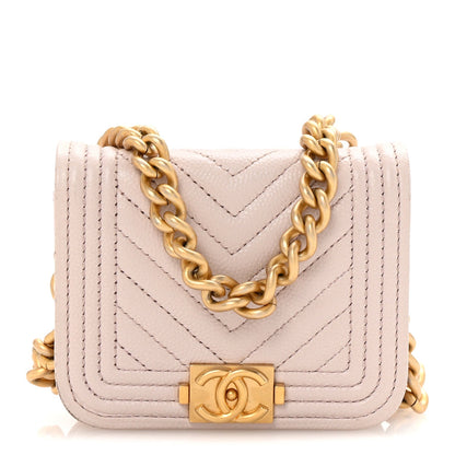Caviar Chevron Quilted Boy Flap Waist Belt Bag Light Purple
