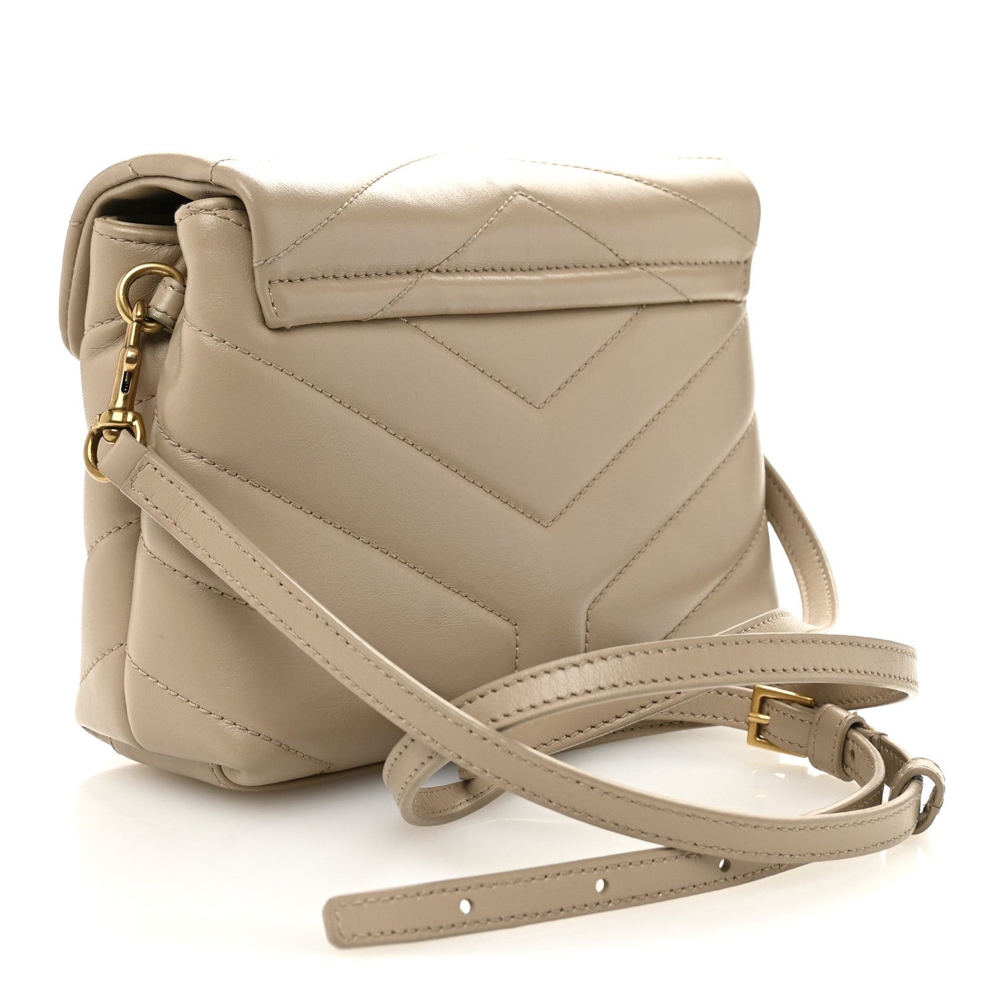 Calfskin Y Quilted Monogram Toy Loulou Crossbody Bag Dark Beige