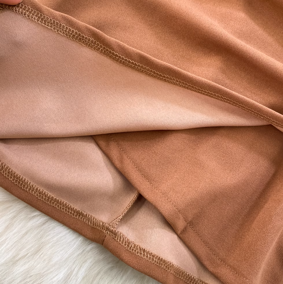 Fashionable and sexy tube top suspender skirt contrast color stitching tight irregular hip dress R0348