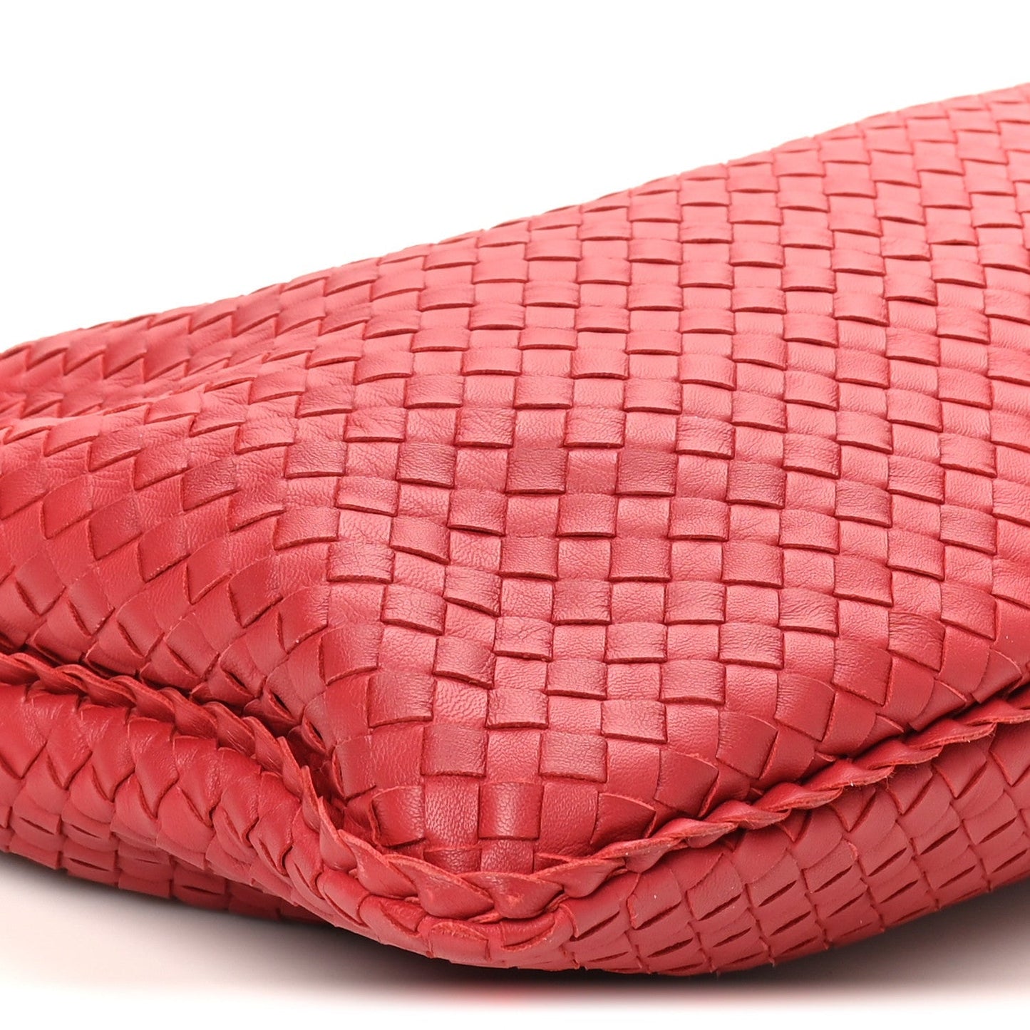 Nappa Intrecciato Large Veneta Hobo Red