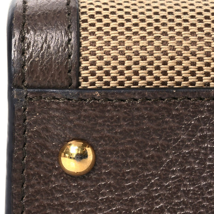 Monogram Jumbo GG Textured Dollar Calfskin Small Diana Tote Bag Camel Ebony New Acero