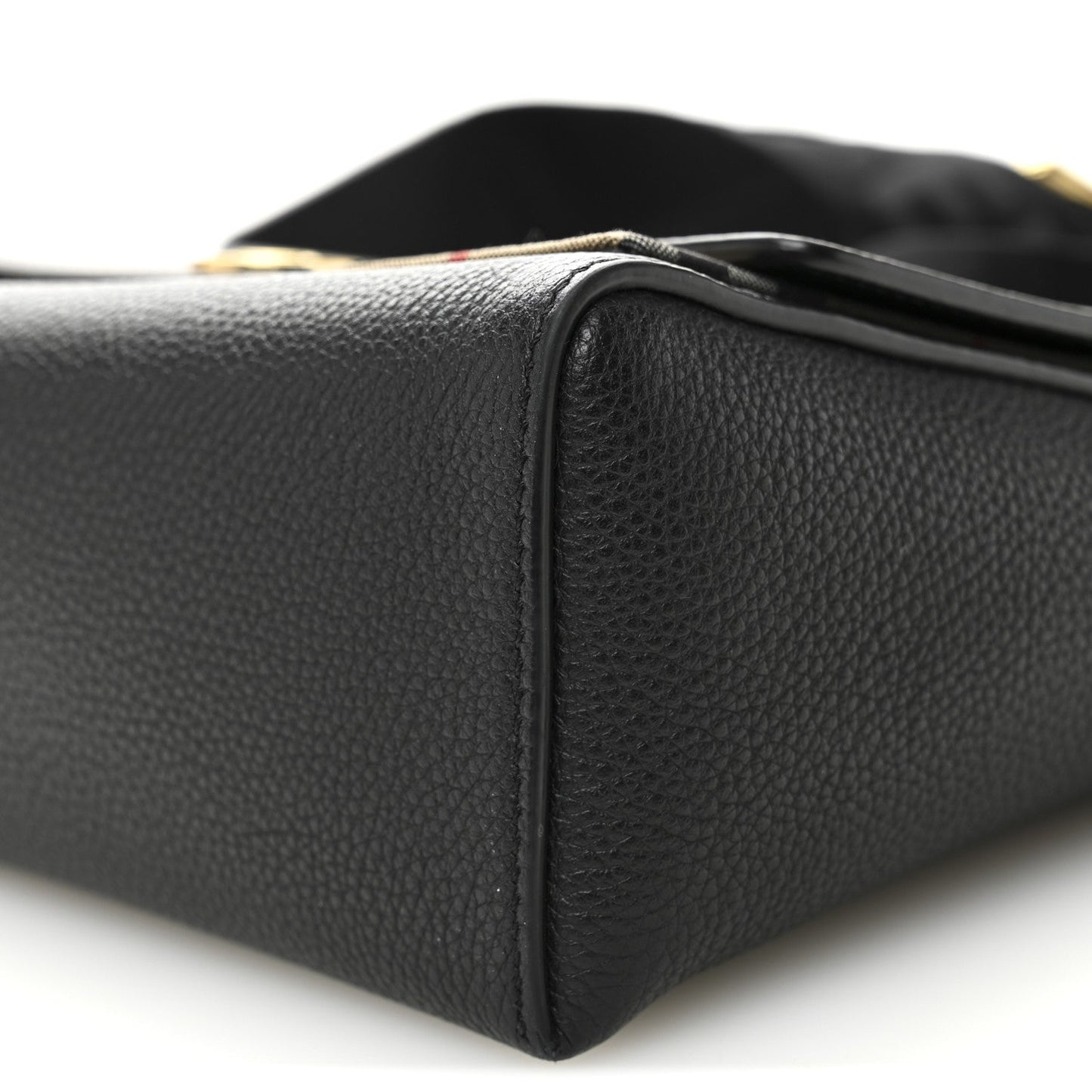 Coated Canvas Calfskin Vintage Check Medium Note Crossbody Bag Black