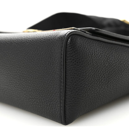 Coated Canvas Calfskin Vintage Check Medium Note Crossbody Bag Black
