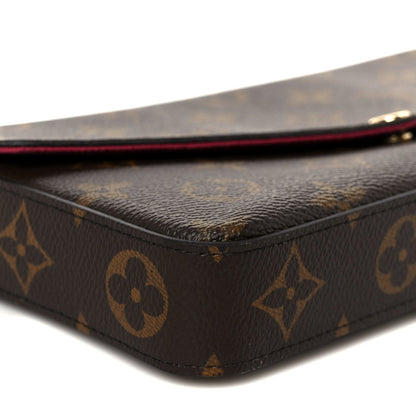 Monogram Pochette Felicie Chain Wallet Fuchsia