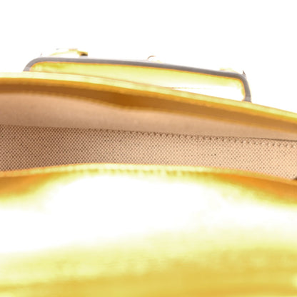 Metallic Demetra Mini Horsebit 1955 Asymmetric Shoulder Bag Gold