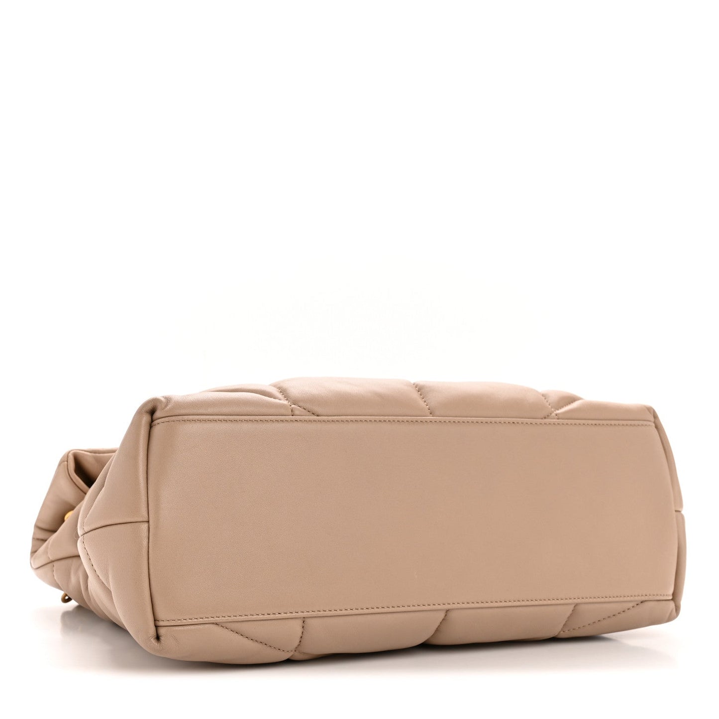 Lambskin Quilted Medium Loulou Puffer Monogram Chain Satchel Dark Beige