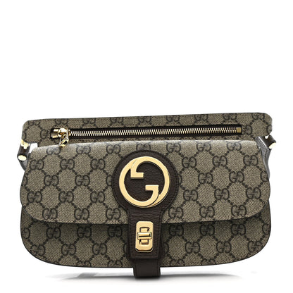 GG Supreme Monogram Textured Dollar Calfskin Blondie Belt Bag Beige Ebony New Acero