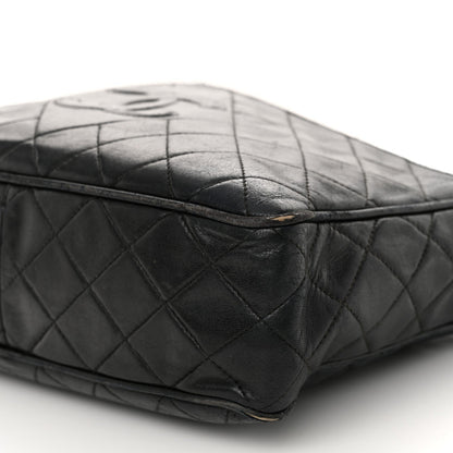Lambskin Quilted CC Tassel Camera Case Black