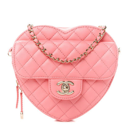 Lambskin Quilted CC In Love Heart Bag Pink