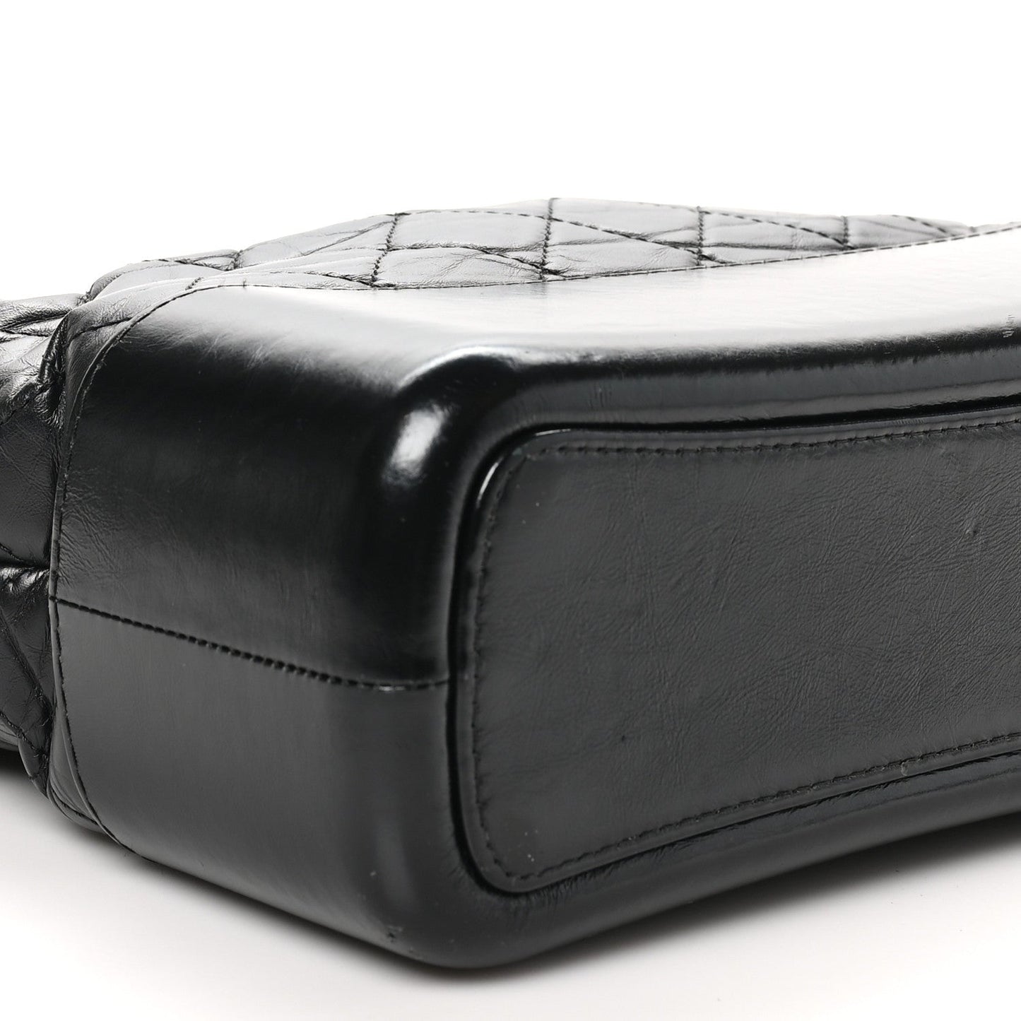 Aged Calfskin Quilted Medium Gabrielle Hobo Black