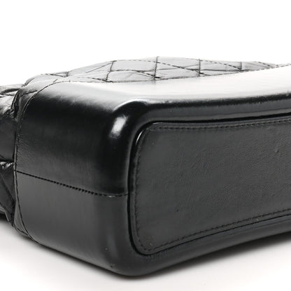 Aged Calfskin Quilted Medium Gabrielle Hobo Black
