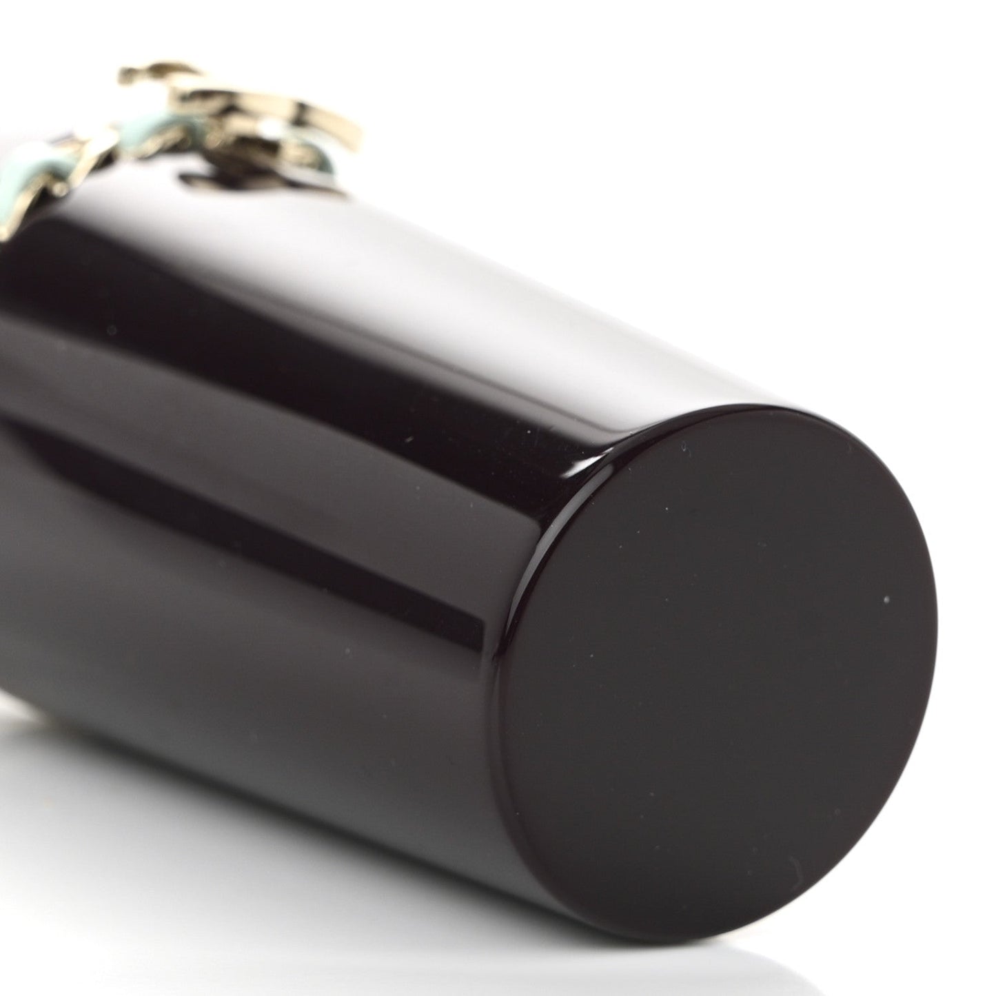 Lucite Lipstick Case On Chain Burgundy Blue