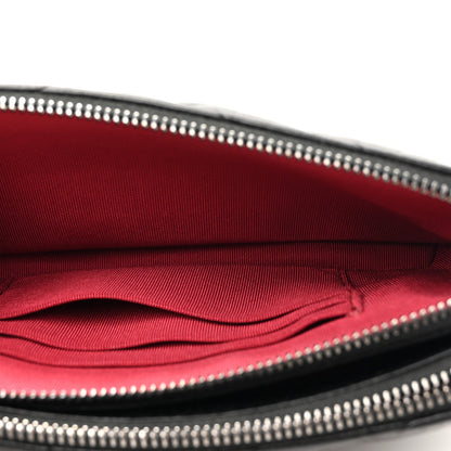 Aged Calfskin Chevron Quilted Small Gabrielle Clutch With Chain Black