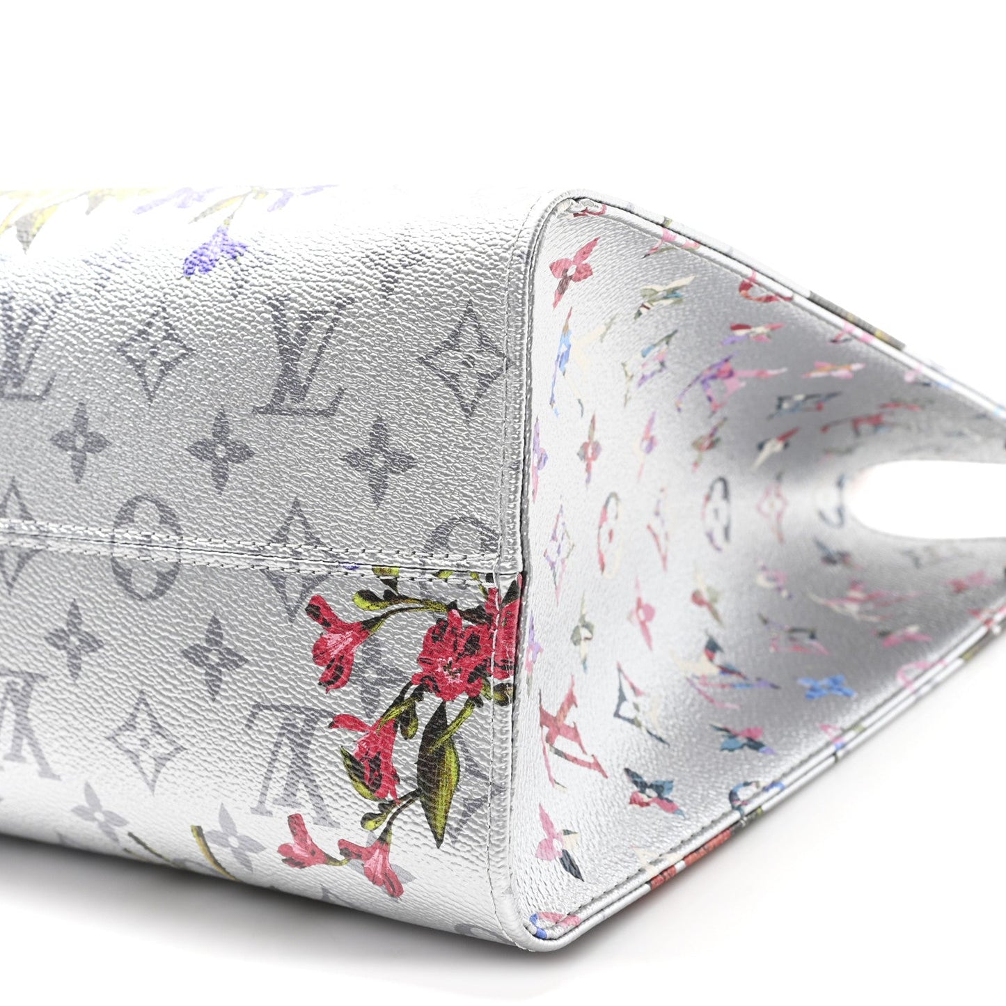 Metallic Monogram LV Garden OnTheGo MM Silver