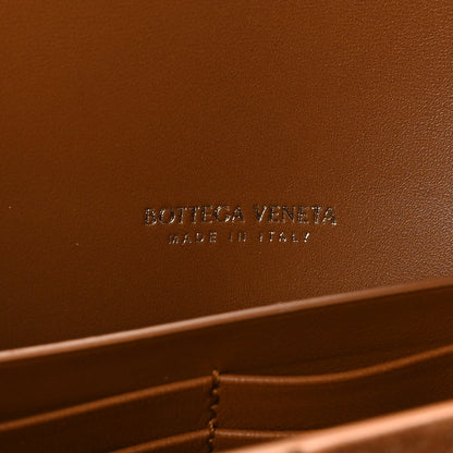 Suede Intrecciato Long Andiamo Top Handle Clutch Amber