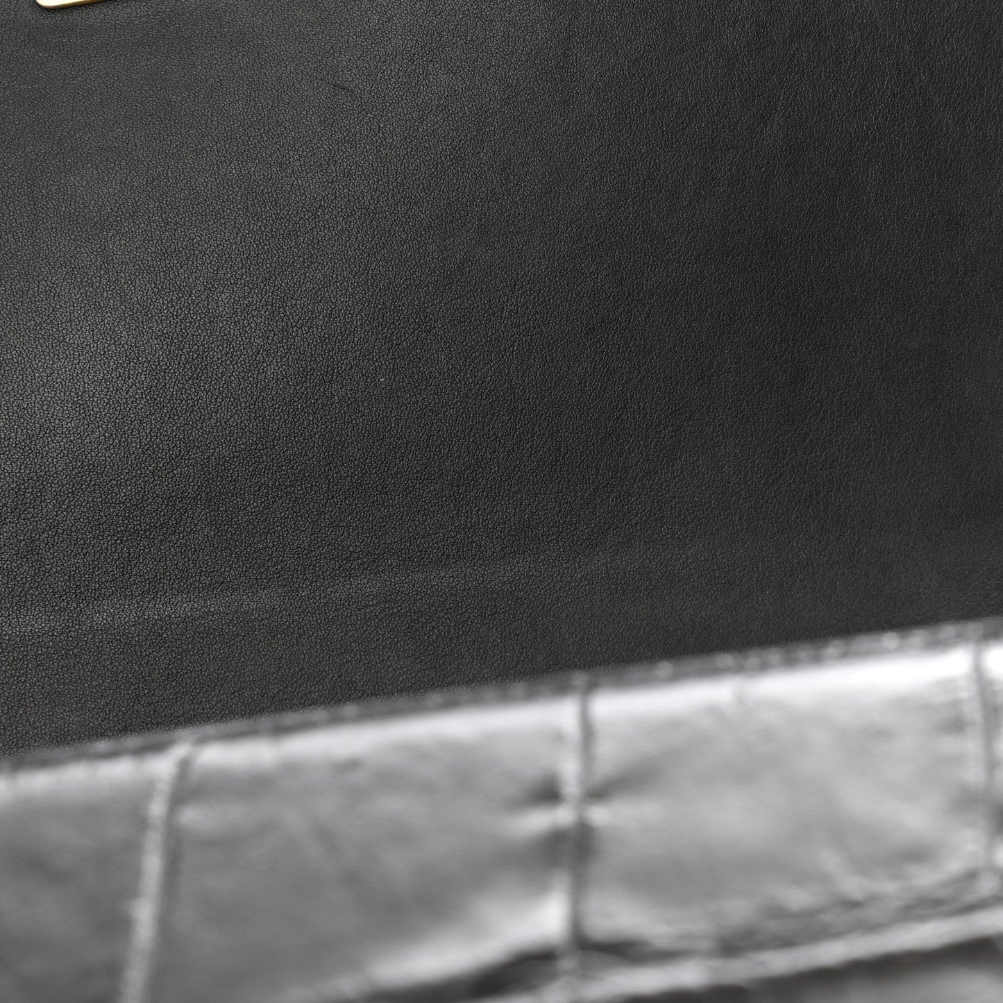 Calfskin Crocodile Embossed Graffiti Cocodile Medium Boy Flap Black