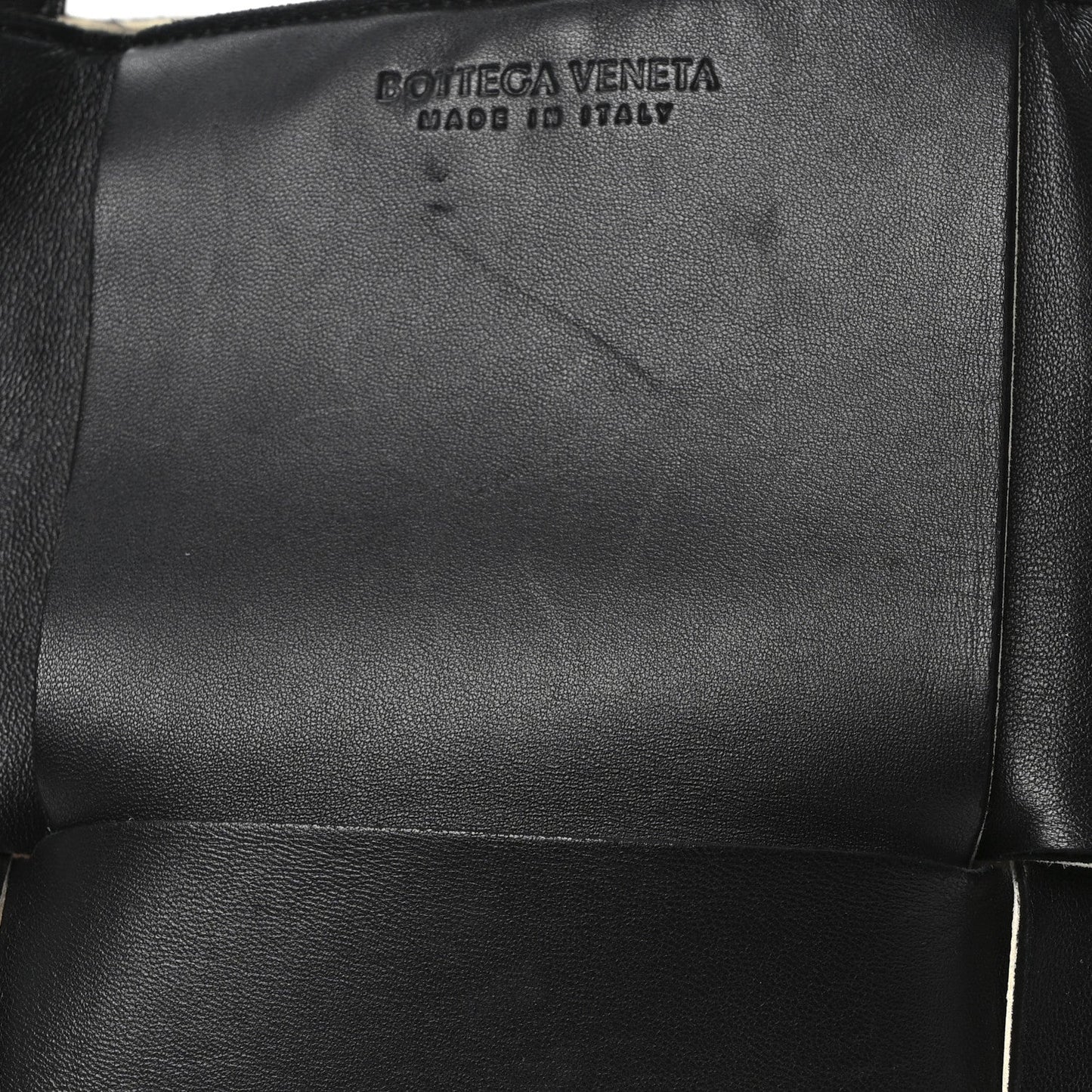 Nappa Maxi Intrecciato Medium Arco Tote Black White