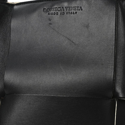 Nappa Maxi Intrecciato Medium Arco Tote Black White