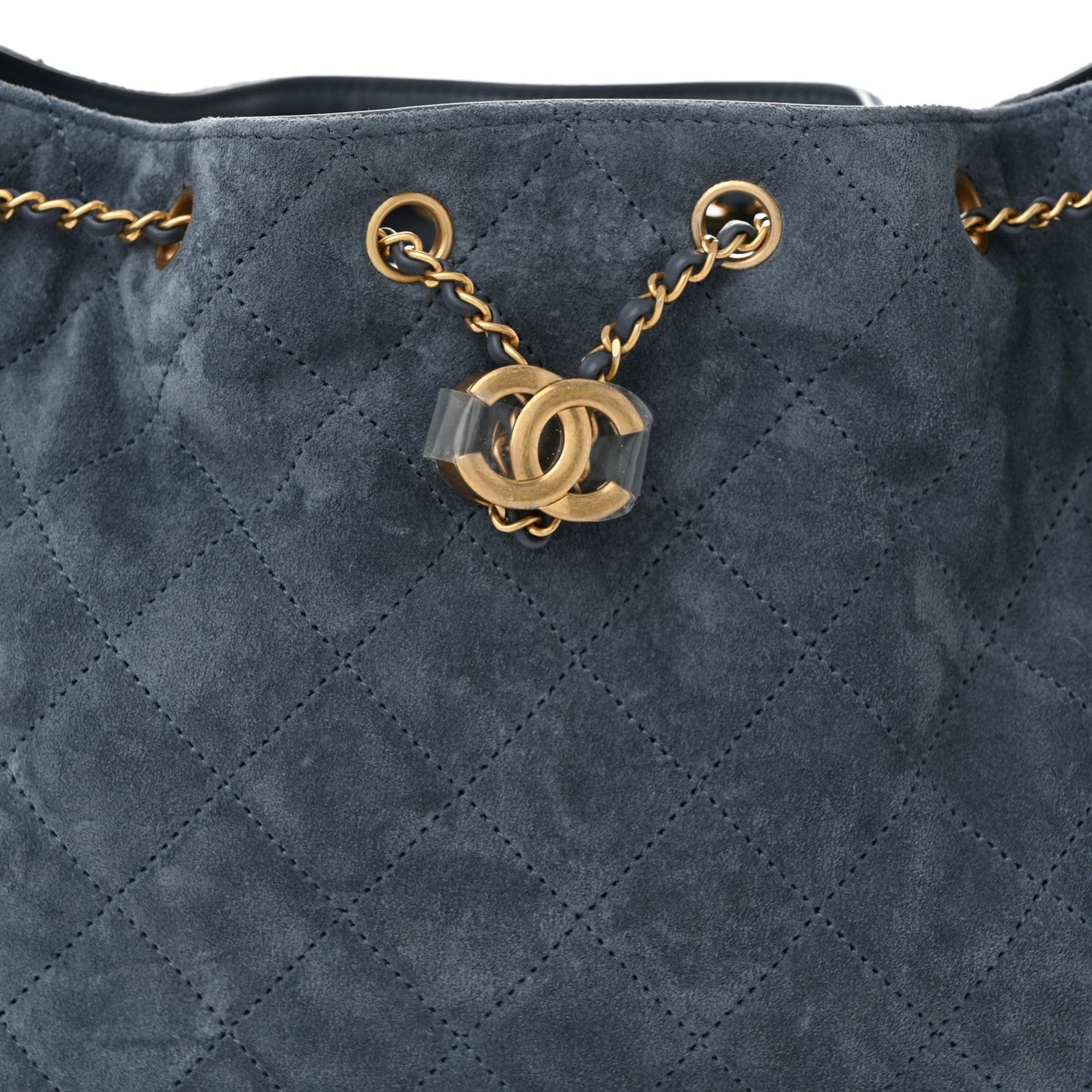 Suede Quilted Small Chanel 25 Handbag Blue