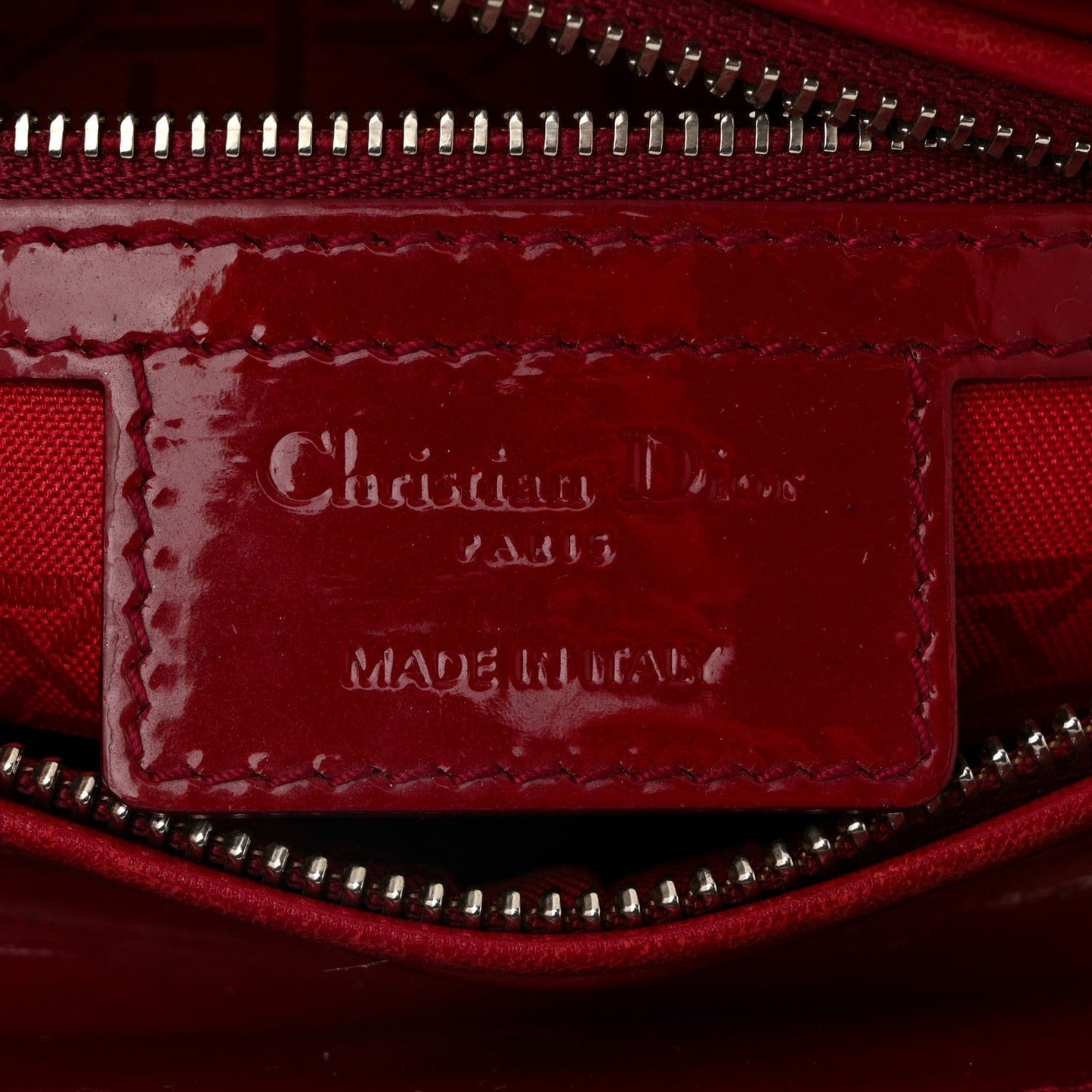 Patent Cannage Medium Lady Dior Red