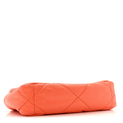 Goatskin Quilted Medium Chanel 19 Flap Orange