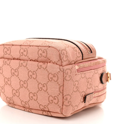Monogram Textured Dollar Calfskin Mini Ophidia Crossbody  Cloche Rose Pink
