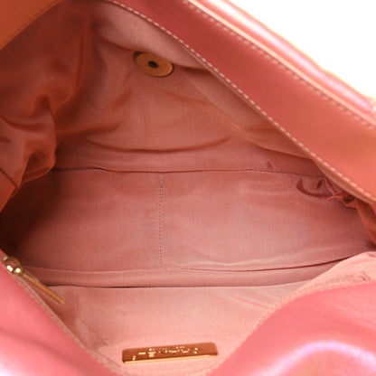 Metallic Lambskin Quilted Large Chanel 19 Flap Pink