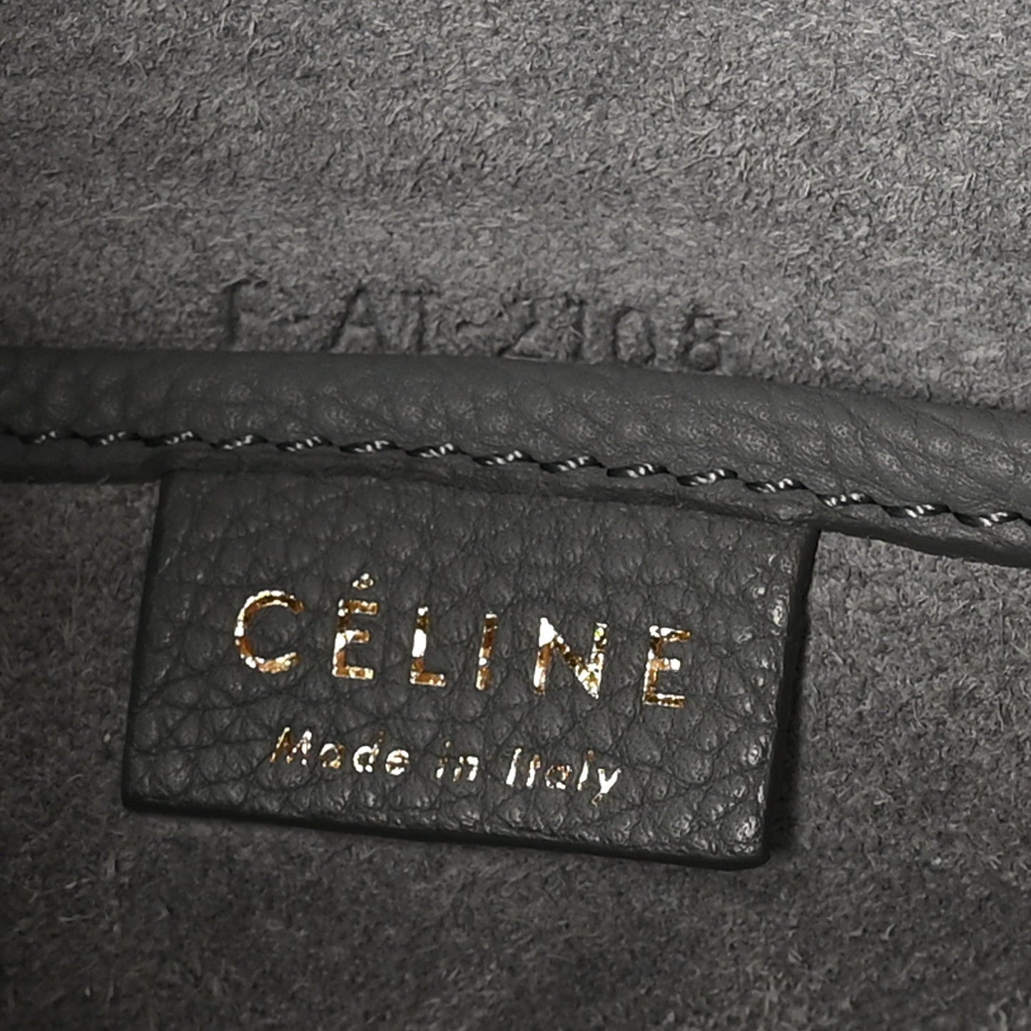 Drummed Calfskin Nano Luggage Kohl