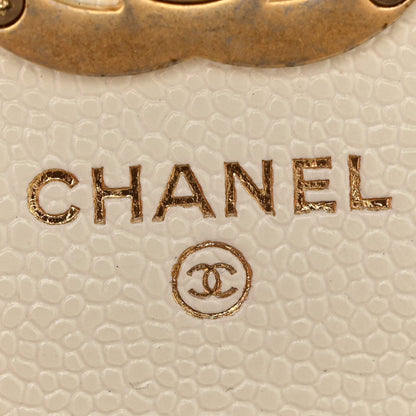 Shiny Caviar Quilted Chain Melody Belt Bag White
