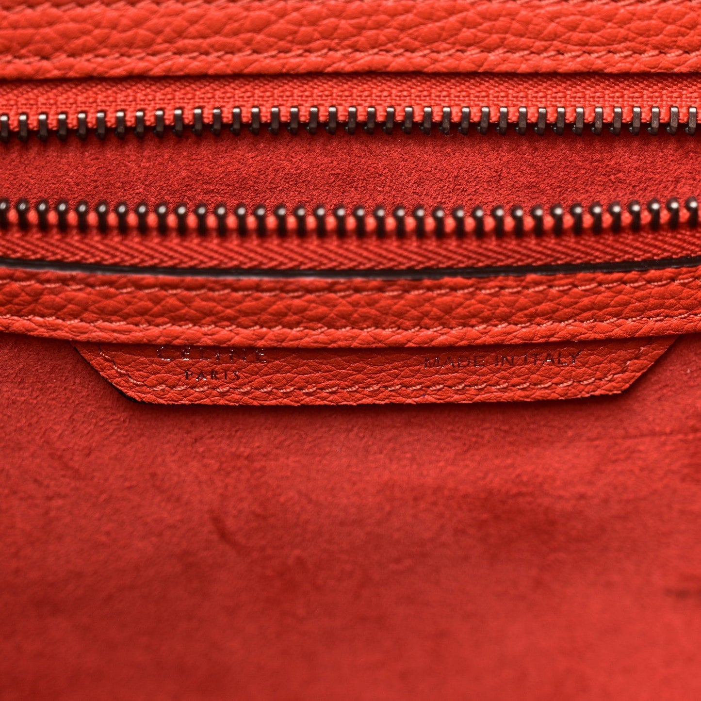 Drummed Calfskin Mini Luggage Vermillion
