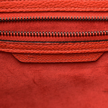 Drummed Calfskin Mini Luggage Vermillion