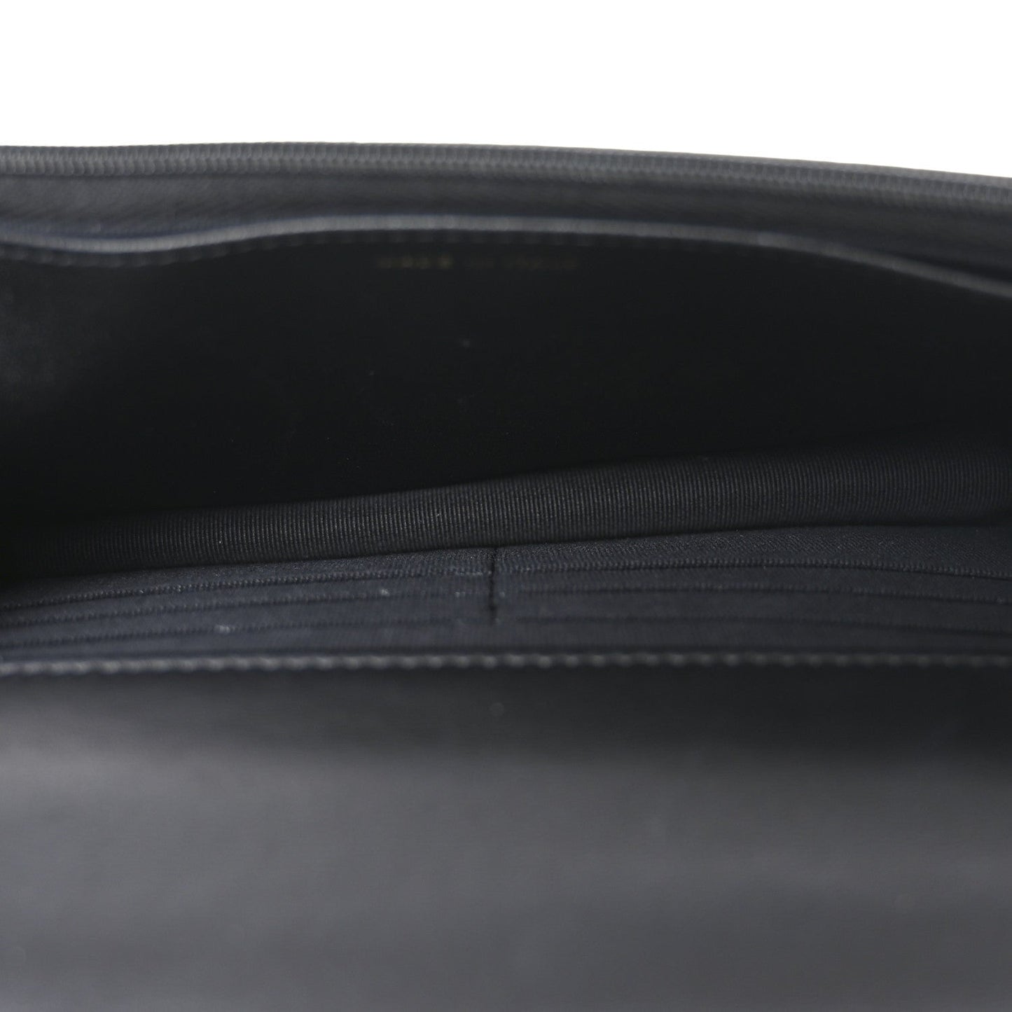 Lambskin Quilted Crystal Handle Wallet On Chain WOC Black