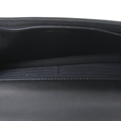 Lambskin Quilted Crystal Handle Wallet On Chain WOC Black