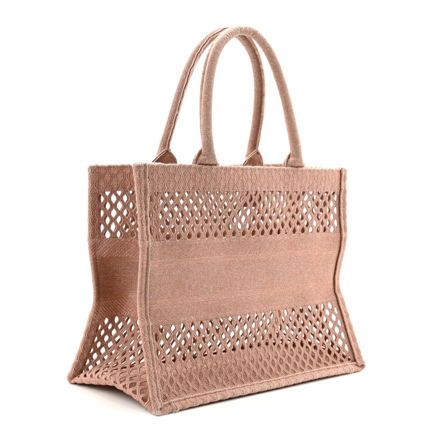 Mesh Embroidered Medium Book Tote Clay