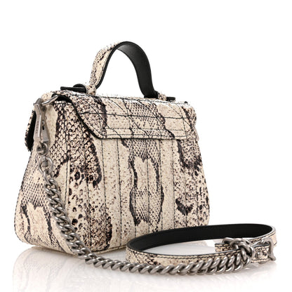 Snakeskin Matelasse Aria Mini GG Marmont Top Handle Shoulder Bag Roccia