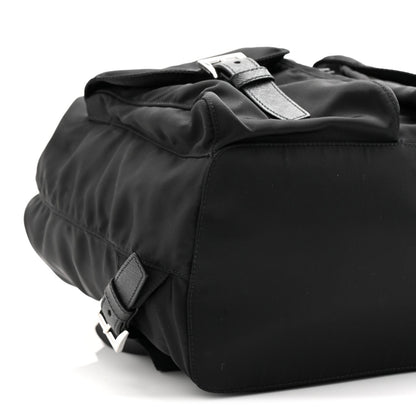 Tessuto Nylon Saffiano Medium Backpack Black