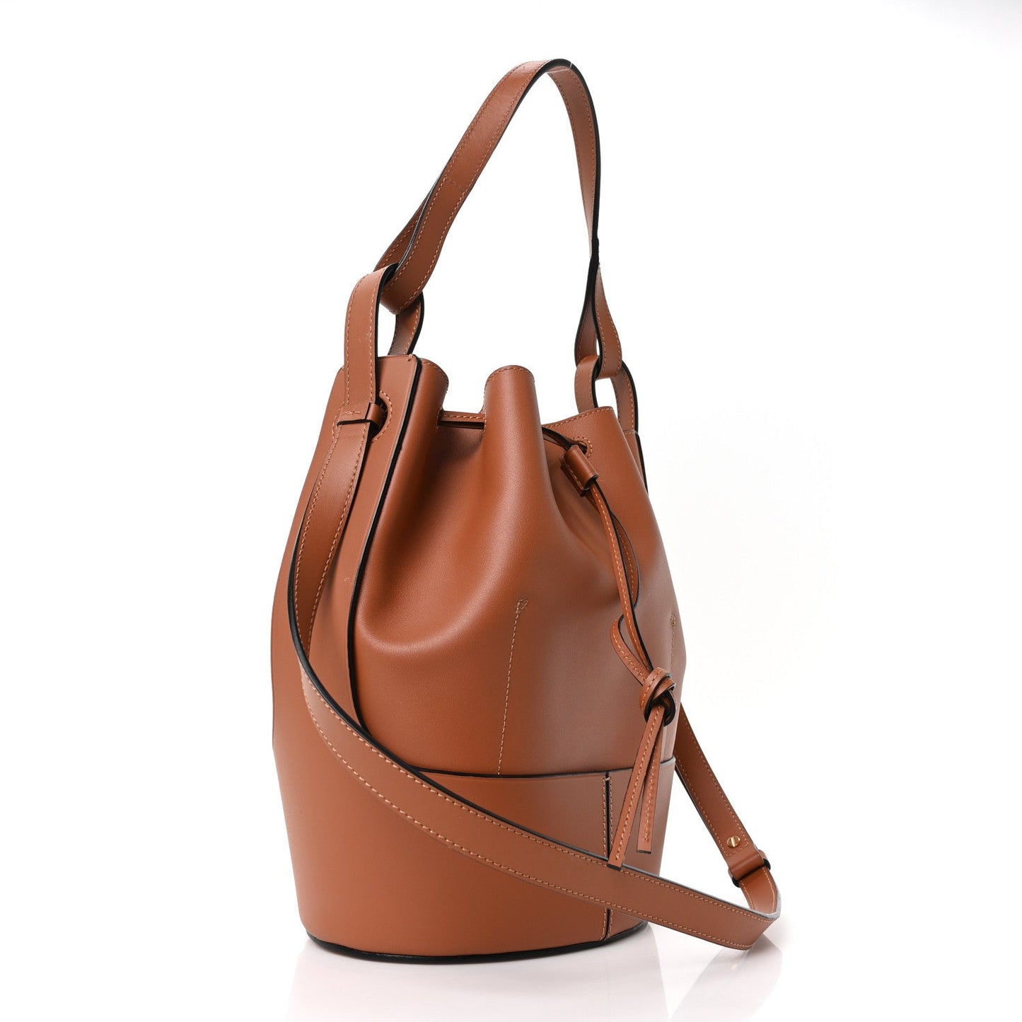 Calfskin Balloon Bucket Bag Tan