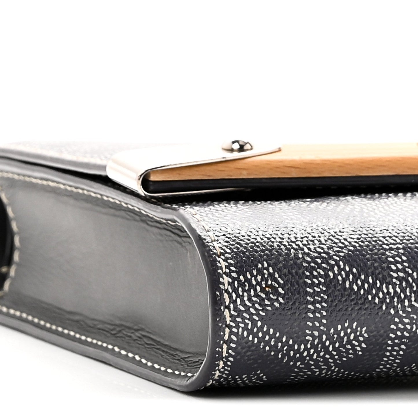 Goyardine Monte Carlo Bois Clutch With Strap Gray