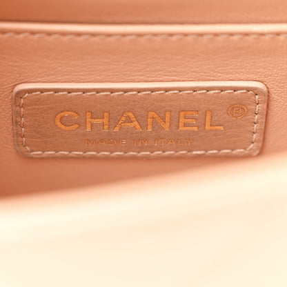 Calfskin Quilted Mini Perfect Fit Flap Beige