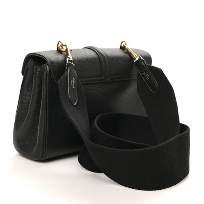 Grained Calfskin Teen Soft 16 Shoulder Bag Black