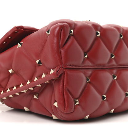 Nappa Medium Candystud Top Handle Bag Rosso Valentino