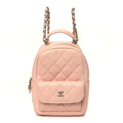 Caviar Quilted CC Mini Classic Backpack Light Pink