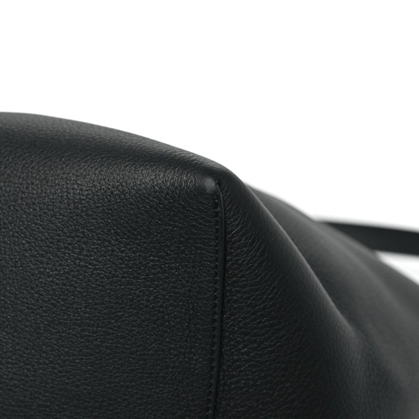 Grained Calfskin Medium N/S Hook Tote Black