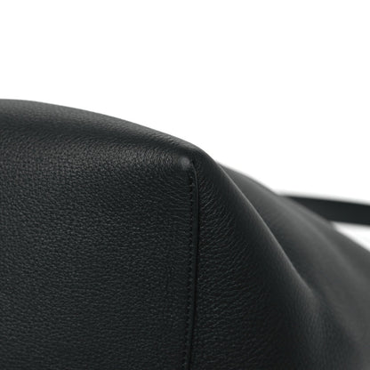 Grained Calfskin Medium N/S Hook Tote Black