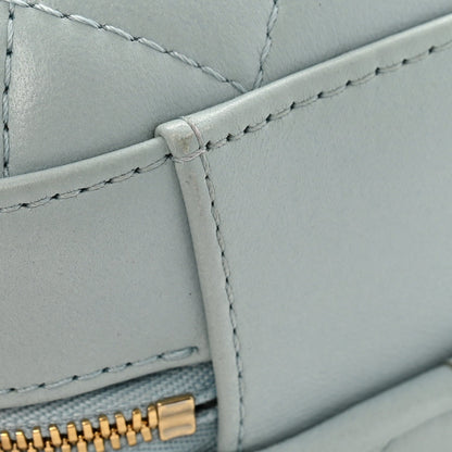 Lambskin Quilted CC Bubble Vanity Case With Chain Light Blue