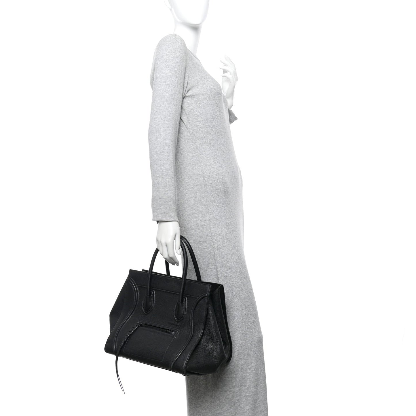 Grained Calfskin Medium Phantom Luggage Black