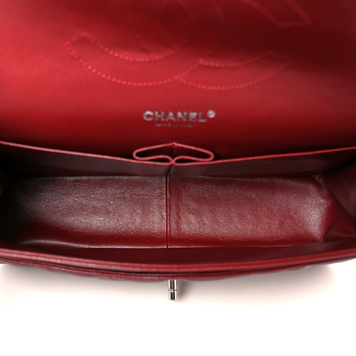 Caviar Quilted Jumbo Double Flap Dark Red