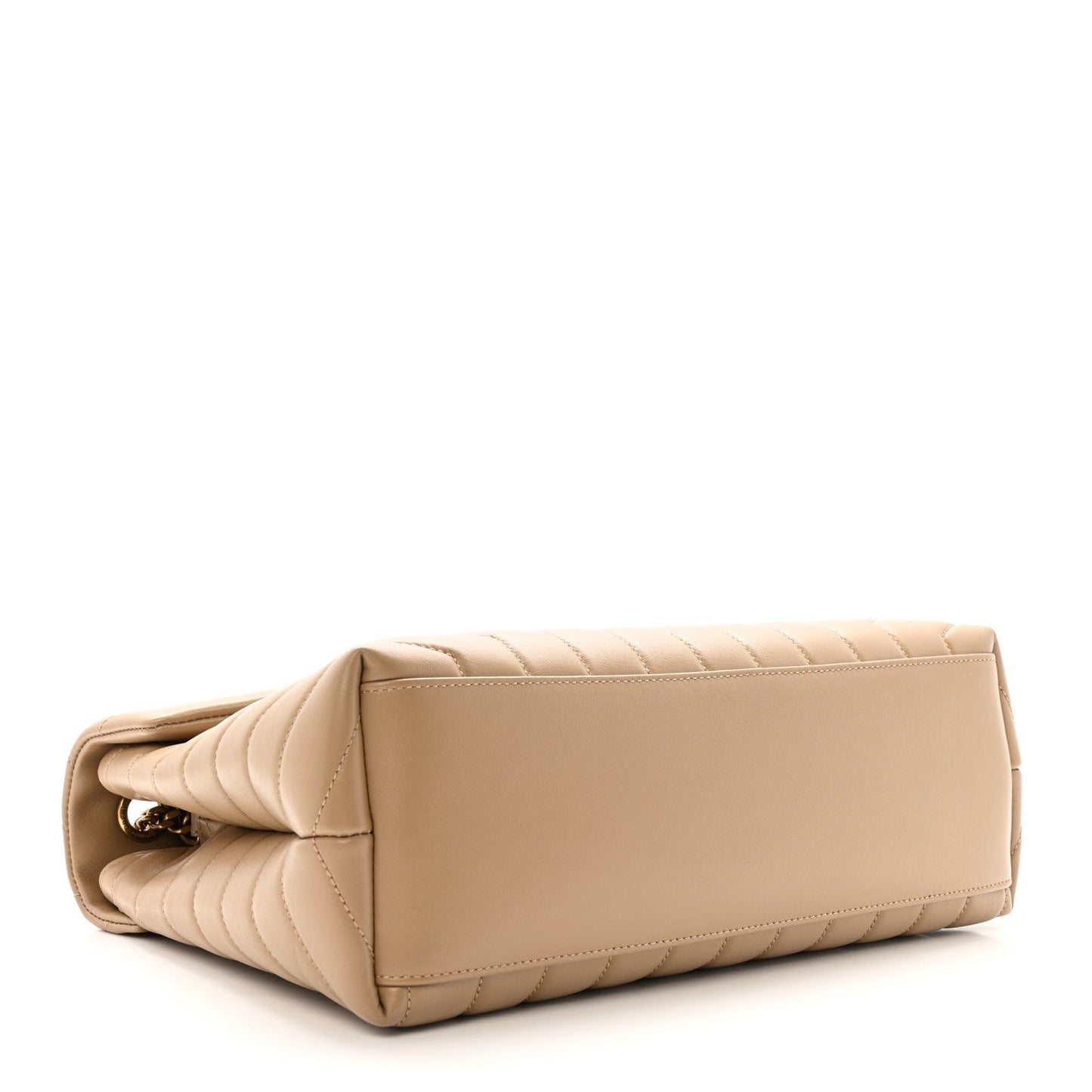 Calfskin Y Quilted Monogram Medium Loulou Chain Satchel Dark Beige